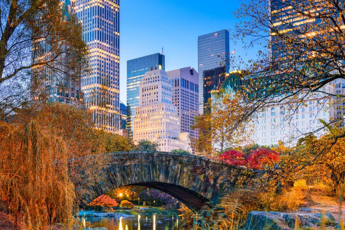 Central Park during autumn in New york City.